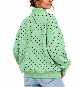 Sudadera Ecológica Transpirable de Cuello Redondo Verde Menta para Mujer, Manga Larga, Informal, con Logotipo Frontal, Otoño/Invierno - Product Image 3
