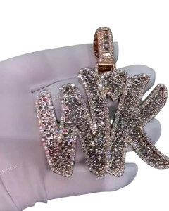 Hip Hop Customized WK Alphabets Moissanite Heart <b>Crown</b> Set Sterling <b>Silver</b> Iced Pendant for Parties Direct Manufacturer Price - Product Image 1