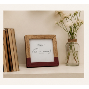 Handmade Two-Tone Wooden Photo <b>Frame</b> Set Farmhouse Color Block Picture <b>Frame</b> <b>Square</b> Wood <b>Frame</b> For Tabletop Desktop Display - Product Image 4