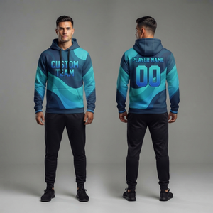 High Quality Sublimation Heavyweight Zipped up 100% Polyester Custom Athletic Hoodie with Kangaroo Pocket OEM Factory Supply - Product Image 3