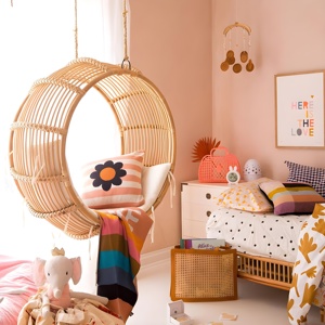 Columpios naturales para patio, sillas colgantes de ratán para bebé, tendencia caliente, columpio para niños, papasan con cojín - Product Image 5