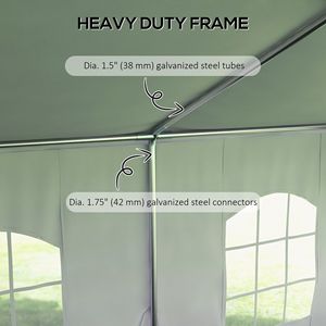 Tendone per Feste in Poliestere Bianco Resistente 5,9m x 11,9m, Grande Tenda Parasole per Matrimoni, Feste ed Eventi, Barbecue - Product Image 6