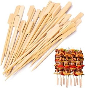 Brochettes jetables en bambou à lame plate, résistantes à la chaleur, faciles à nettoyer, écologiques, durables pour la cuisine, le barbecue, les fêtes et le camping - Product Image 2