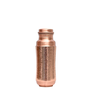 Pure Copper Water <b>Bottle</b> 1000ml Handmade Hammered Design Leak-Proof Ayurvedic Health <b>Flask</b> For Yoga Sports & Office - Product Image 1