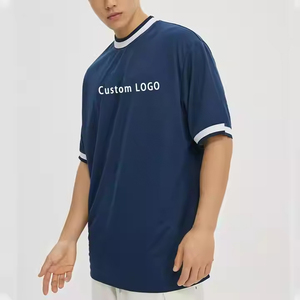T-shirt décontracté pour homme extra large 100 % coton, personnalisé, non tissé, écologique, séchage rapide, respirant, qualité maille côtelée, épaules tombantes - Product Image 5