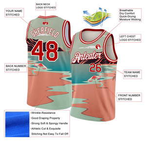 Camiseta de Baloncesto sin Mangas Personalizada, 100% Poliéster, Transpirable, de Secado Rápido, Antibacteriana, de Alta Calidad - Product Image 5