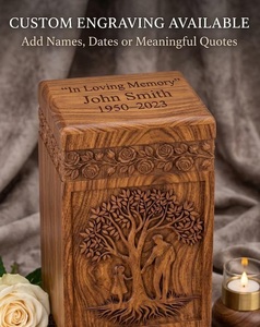 Tree of Life Custom Handmade Urn - Wooden Urns for Human Ashes - Cremation Urns for Adult Ashes – <b>Memorial</b> urn <b>box</b> for ashes-kee - Product Image 2