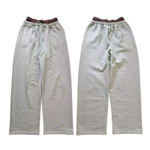 Wholesale Manufacturer Excellent Quality <b>Oversized</b> <b>Sweatpants</b> Double Waist Blank Flare Straight Leg <b>Sweatpants</b> - Product Image 6