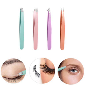 Pinzas Profesionales de Acero Inoxidable Coloridas y Resistentes a la Oxidación, Puntiagudas y Curvadas, Ligeras, para Cejas y Pestañas, Uso Personal y en Salón - Product Image 2