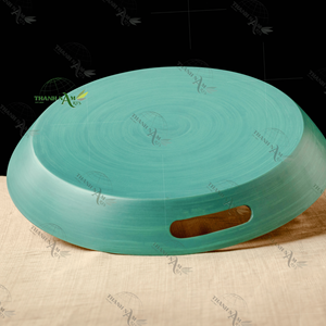 Plateau de service en bambou personnalisé, écologique, élégant, motif bois, léger, facile à nettoyer, sans danger pour les aliments, service traiteur de luxe - Product Image 4