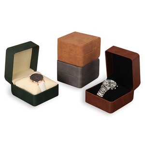 Custom PU Leather <b>Watch</b> Packaging Box with Pillow Insert Luxury Single Wristwatch Display Case for Brands OEM Factory - Product Image 2