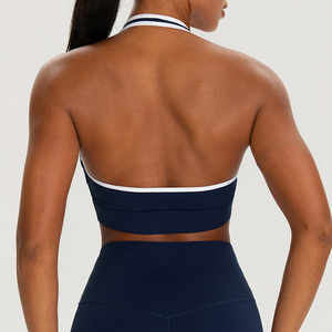 Plus Medium Support Crisscross <b>Strap</b> Solid V-Neck Sports <b>Bra</b> Front for Gym Running-Quick Dry Breathable Four-Way Stretch - Product Image 5