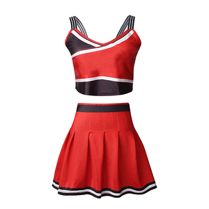 Robe de cheerleading personnalisée OEM pour femme, en tissu polyester Dry Fit, tenue d'entraînement d'équipe sans manches, uniforme de danse scolaire et de sport, ensemble de strass - Product Image 1