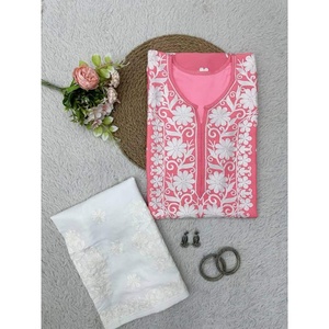 DISEÑADOR RAYON PUNTADA DE CADENA TOP CON PALAZZO PEACH - Product Image 4