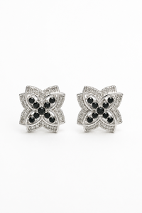 Boucles d'oreilles en diamant noir en argent sterling 92,5 KLST-30703 - Product Image 1