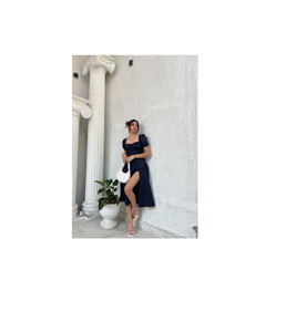 Robe bustier florale marine unie pour femme, 100 % coton, sans manches, coupe trapèze ajustée, idéale pour l'été, les soirées, les clubs et les tenues décontractées - Product Image 2