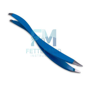 Pinzas Profesionales de Acero Inoxidable con Punta Inclinada ESD (Reutilizables) para Cejas, Uso en Salón y en el Hogar, Fettle Med FMI-439 - Product Image 5