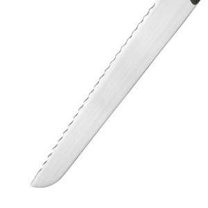Cuchillo para pan de 9 pulgadas, hoja afilada de acero inoxidable dentada, mango negro, cortador de cocina profesional para cortar pan, pasteles y repostería - Product Image 3