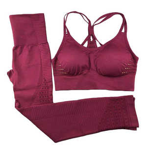 Conjunto de Yoga para Mujer al por Mayor 2026, 2 Piezas, Color Sólido, Spandex/Poliéster, Elástico, Cierre con Cordón, Logotipo Personalizado, Servicio OEM - Product Image 3