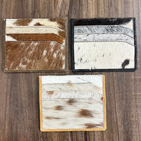 Vente chaude De Luxe À La Main Personnalisé En Cuir De Vachette Plat Carte Poche Durable En Cuir Véritable Titulaires De La Carte De Crédit pour Unisexe