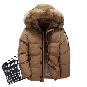 Veste d'hiver pour homme avec capuche en fausse fourrure Parka épaisse coupe-vent col montant longue marque-vêtements vêtements d'extérieur Style décontracté - Product Image 6
