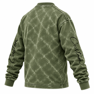 Sudadera de Alta Calidad con Lavado Ácido, Estilo Vintage, Cuello Redondo, Mangas Estampadas, Personalizable, Unisex, Gruesa - Product Image 6