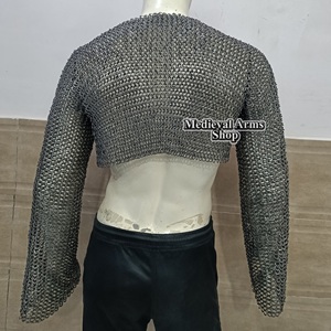 Armadura de Cota de Anillas de Acero Suave Hecha a Mano, Media Camisa de Manga Larga con Anillos Remachados Planos, Estilo Caballero, para Halloween, Navidad y Fiestas de Año Nuevo - Product Image 3