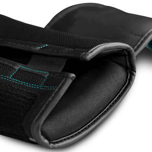 Gants de boxe personnalisés cyan et noir avec design graphique - Mitaines de sparring absorbant les chocs - Soutien sécurisé du poignet - Product Image 4