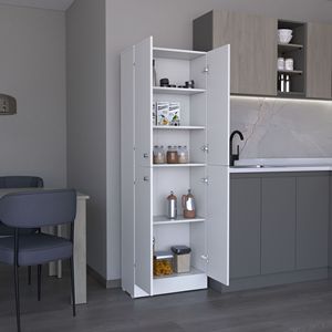 Lynch Armadio Indipendente da 180 cm per Sala da Pranzo e Soggiorno, Dispensa a 4 Ante con 5 Ripiani Regolabili - Product Image 5