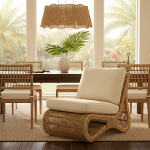 Chaise de salle à manger minimaliste en rotin, légère, durable, confortable et écologique pour l'extérieur, idéale pour chambre, ferme, parc, villa, hôtel - Product Image 2