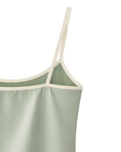 Ensemble pyjama personnalisé en satin vert sauge pour femme, comprenant un haut de pyjama et un short, vêtements de nuit doux en soie, ensemble deux pièces pour l'été avec nœud - Product Image 4