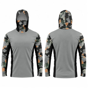 Camisa de Pesca Transpirable Unisex Personalizada con Sublimación, Spandex/Poliéster, con Bolsillo en la Capucha y Diseño 3D, 240g, para Todas las Estaciones - Product Image 1
