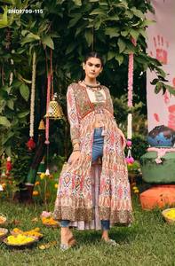 Blusa larga y acampanada de la mejor calidad en algodón con tejido jacquard y estampado - Diseño Kodi-Lace - Prenda lista para usar - Exportador indio - Product Image 2