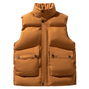 Men Casual Puffer Vest Winter Sleeveless Jacket Quilted Warm Body <b>Warmer</b> Lightweight Outdoor OEM Custom Supplier - Product Image 3
