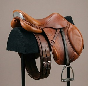 FAB International English Dressage Saddle Leather Fiber Tree Nickel-Plated Brass Hardware Brown Color Comfortable Customized - Product Image 2