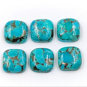 Turquesa Azul Cobre de Calidad AAA, Cabujón Cojín de 11*11 mm y 12*12 mm, Gema Natural para Joyería a Precio Mayorista - Product Image 2