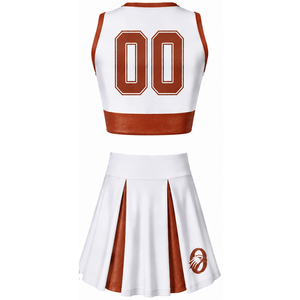 Ensemble d'uniforme de cheerleading sublimé blanc sans manches, haut et jupe pour équipe sportive, tenue de performance, entraînement et compétition - Product Image 2