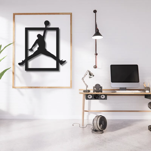 Décoration murale moderne en fer forgé découpé au laser, motif Jordan suspendu, design horizontal pour la décoration intérieure - Product Image 6