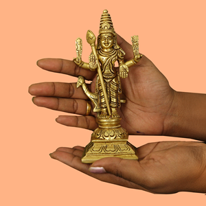 Ídolo de Latón Lord Muguran, Escultura Hecha a Mano, Figura Religiosa Tradicional, Decoración de Mesa para el Hogar, Templo Pooja, Adoración - Product Image 6