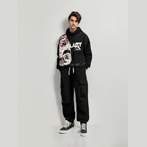 Sudadera con Capucha Gótica Casual con Estampado de Letras y Calaveras, Sudadera de Moda para Hombre, Ropa Masculina Estilo Harajuku - Product Image 2