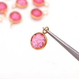 Colgante de Flor de Cuarzo Turmalina Rosa AAA, Plata de Ley 925, Gema Tallada a Mano, Amuleto de Piedra de Turmalina para Fabricación de Joyas - Product Image 2
