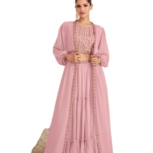นักออกแบบล่าสุดงานด้ายไหมเทียม Georgette Lahenga Choli โดย Fab Zone - Product Image 1