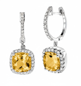 Pendientes de Lujo para Mujer, Chapados en Oro de 18k, Plata 925, con Citrino y Moissanita de Corte Brillante, Engaste de Garra, Regalo para Boda o Fiesta, Tanya - Product Image 3