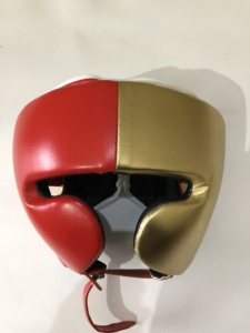 Genuine Cowhide Leather Boxing Gloves and Head Guard Set Custom Branding Professional Training Gear MMA Gloves Punching <b>Bags</b> - Product Image 4