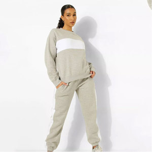 Women 2 Piece Tracksuit Set <b>Black</b> Knitted <b>Long</b> <b>Sleeve</b> <b>Crop</b> <b>Top</b> Jogger Pants Casual Wear All Seasons Solid Color Loose Fit - Product Image 3