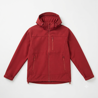 Veste softshell à capuche pour homme, couleur unie, fermeture éclair, coupe-vent, vêtement d'extérieur décontracté, coupe régulière, extérieur en polyester/coton