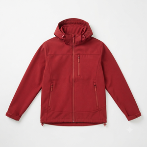 Veste matelassée à capuche pour homme, couleur unie, fermeture éclair, coupe-vent, vêtement d'extérieur décontracté, coupe régulière, coque en polyester, vêtement d'hiver - Product Image 2