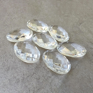 Cuarzo Cristal Natural, Corte Briolette, Forma Ovalada, Gema Calibrada - Product Image 3