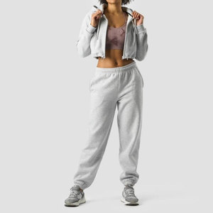 Conjuntos Deportivos de 2 Piezas para Mujer, Transpirables, Ecológicos, de Invierno, Lavado Ácido, 100% Algodón, con Logotipo Personalizable, Venta al Por Mayor - Product Image 1