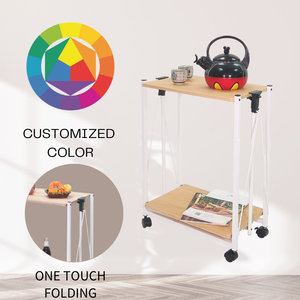 Carrito de café plegable ligero para el hogar, comedor, sala de estar, taller de hotel para Bar escolar, precio al por mayor hecho de madera - Product Image 3
